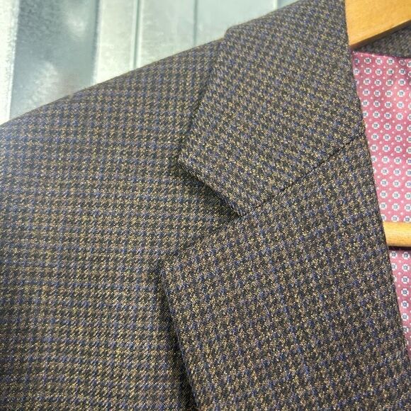Ralph Lauren Men's 2 Button Wool Blazer Brown Check Size 40 R Business Classic - Picture 6 of 13